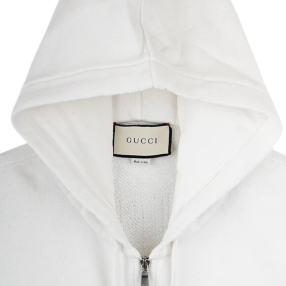 Gucci Sergio Mora Privilegium Perpetuum Zip Up Hooded Sweatshirt White Multi - Picture 10 of 11